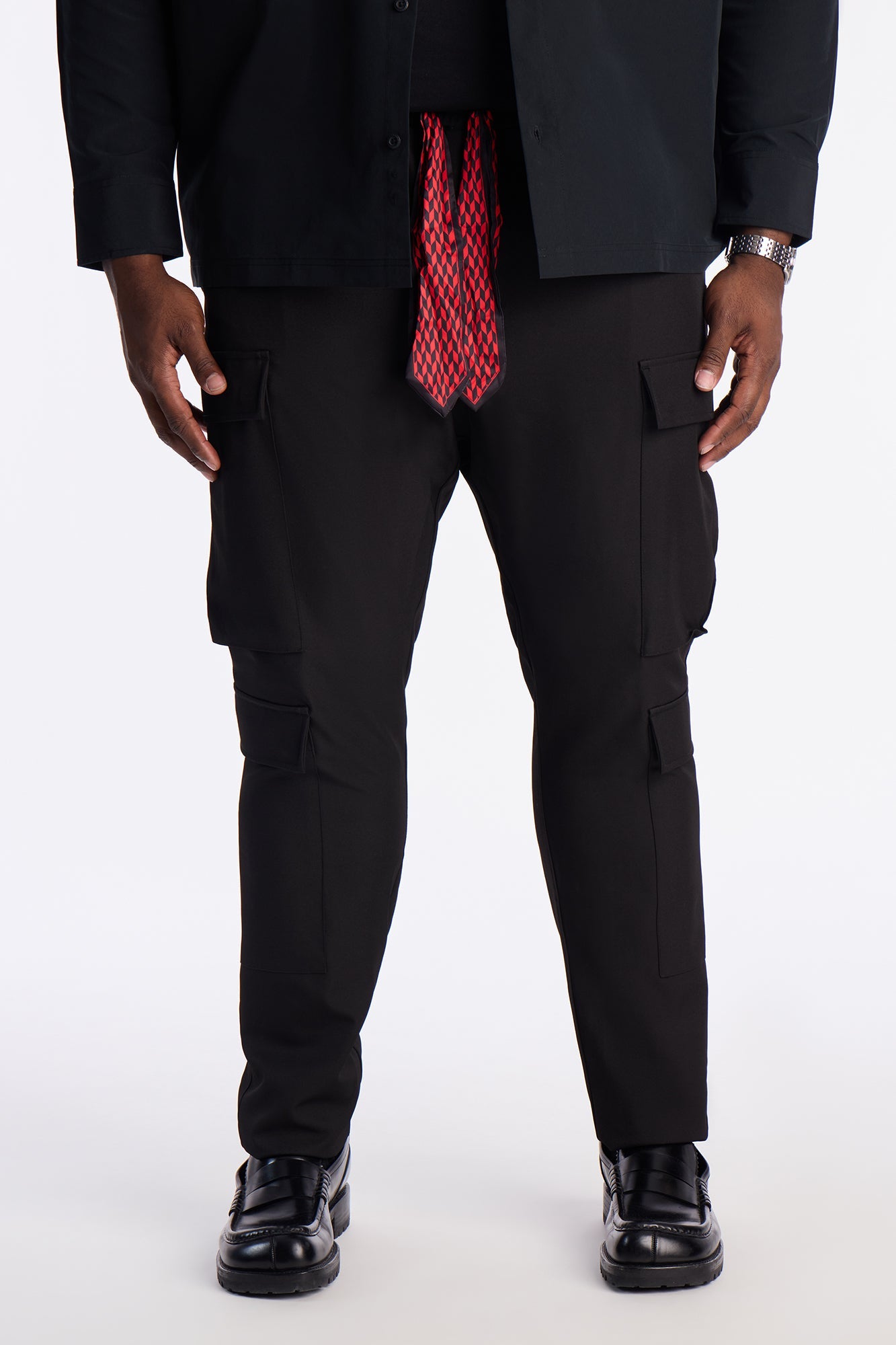 Skinny Stacked Sentinel Multi Pocket Pant - Black