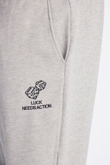 Chase Luck Embroidered Sweatpants - Heather Grey