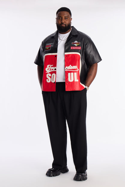 Freedom Soul Short Sleeve Cuban Shirt - Black
