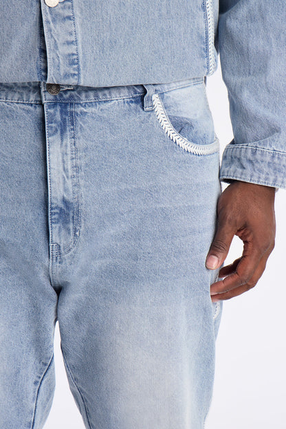 Slim Crochet Jean - Light Blue Wash