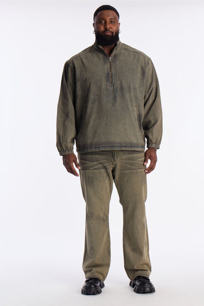 Dune Denim Anorak Jacket - Olive