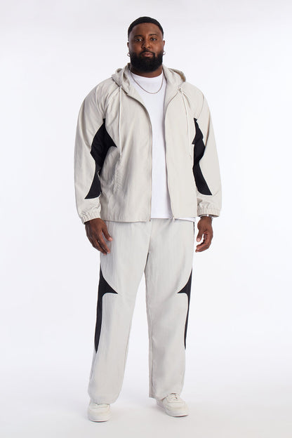 Relaxed Aura Coded Hooded Track Jacket - Silver