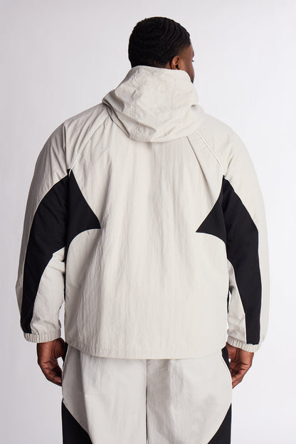 Relaxed Aura Coded Hooded Track Jacket - Silver