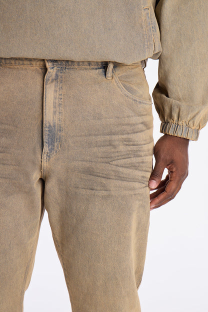 Stacked Slim Flare Dune Jean - Brown