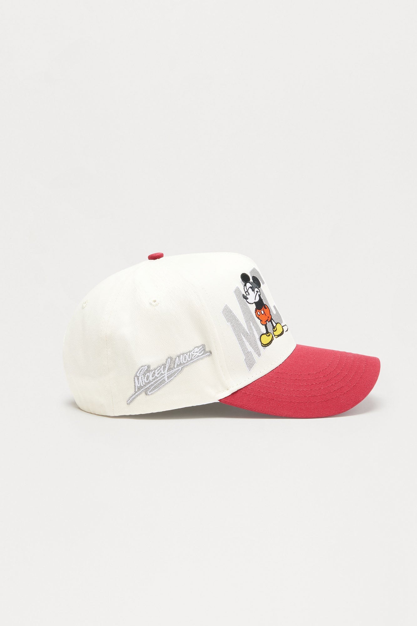 Disney Mickey Two Tone Structured Snapback Hat - Burgundy/combo