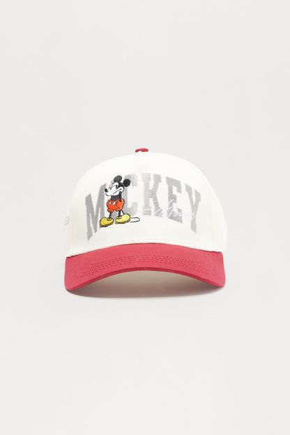 Mini Disney Mickey Two Tone Structured Snapback Hat - Burgundy/combo