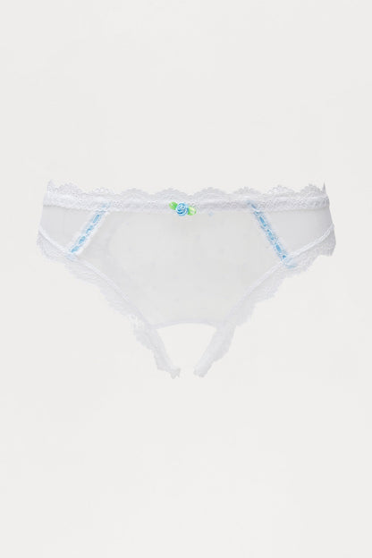 Nothing Like This Lace Crotchless Panty - White