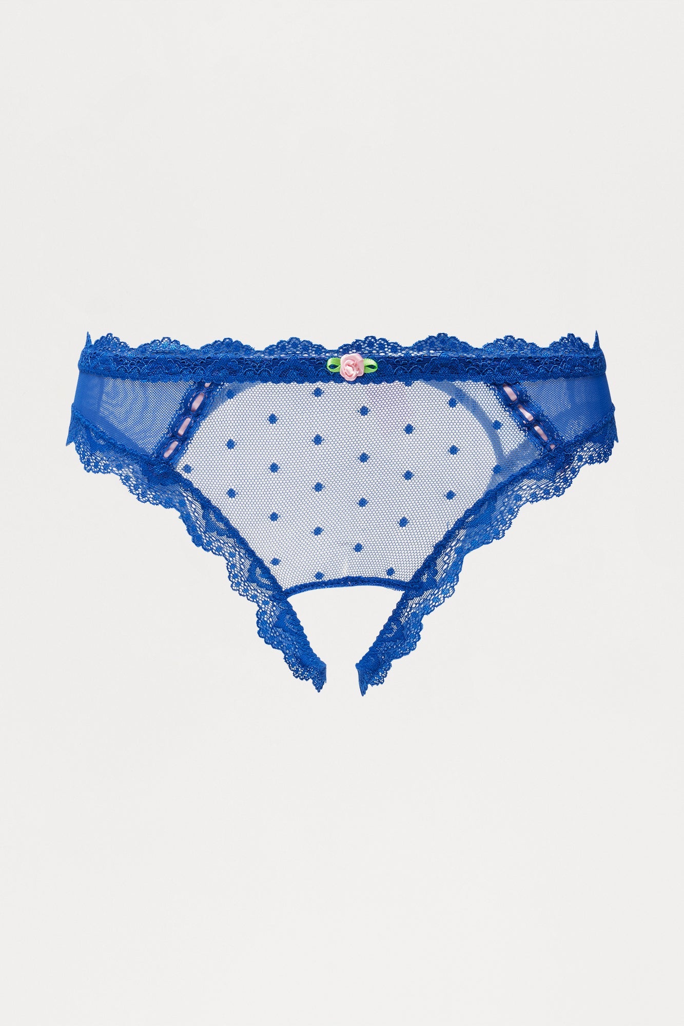Nothing Like This Lace Crotchless Panty - Blue