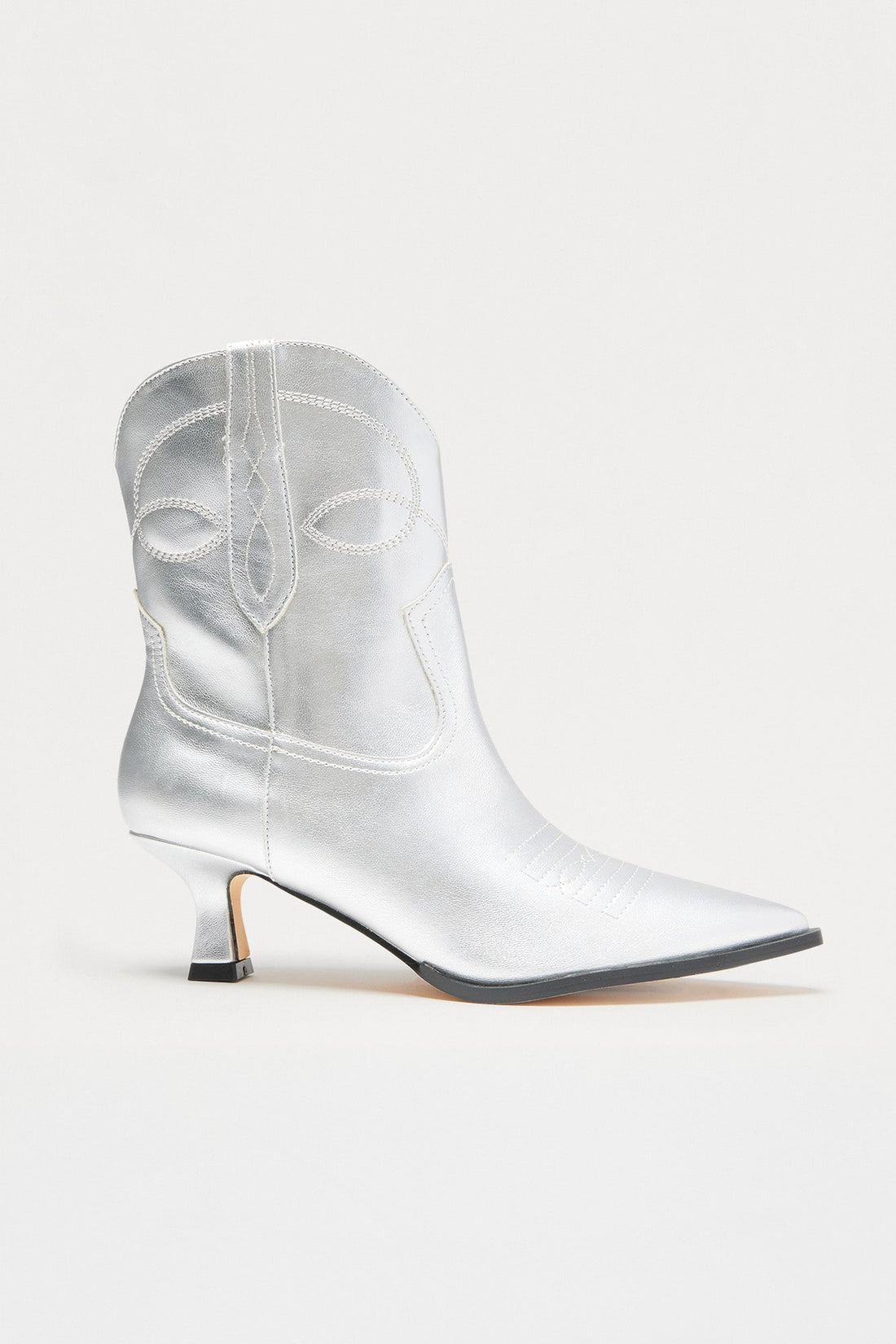 Bryant Cowboy Booties - Silver