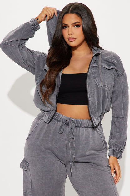 Fiona Fleece Lounge Jacket - Black