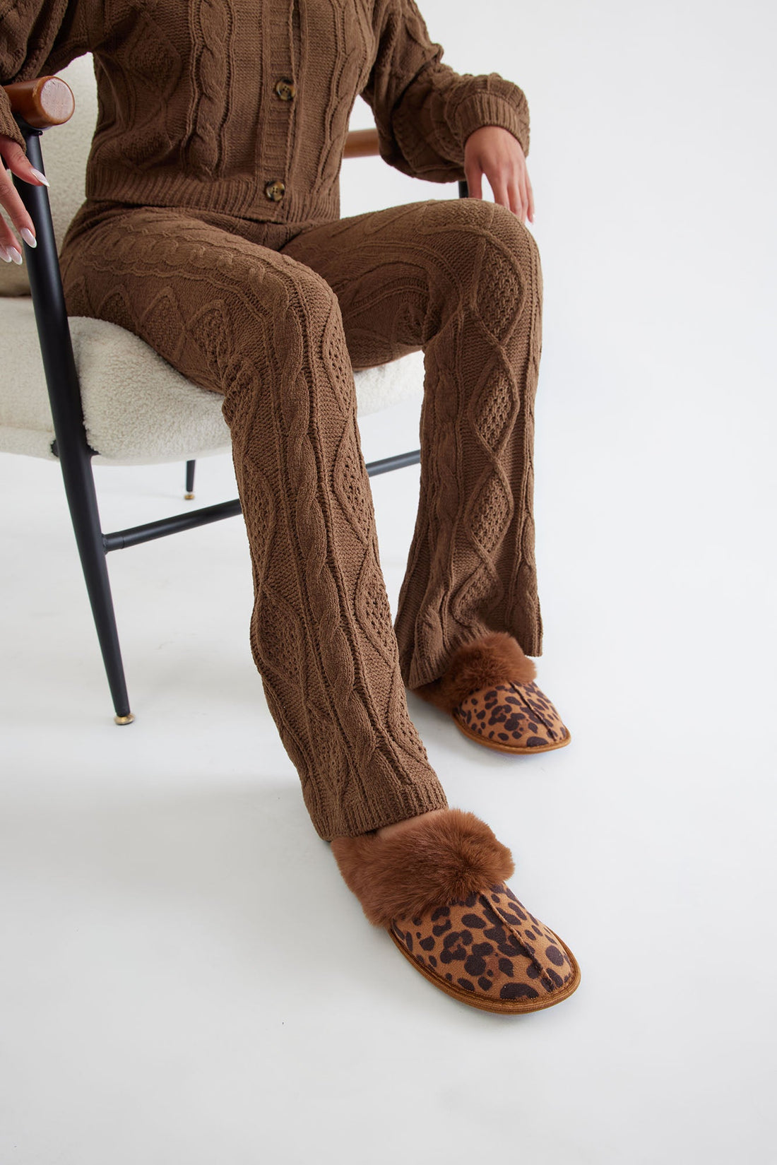 Cuddle Weather Fur Trim Slippers - Leopard