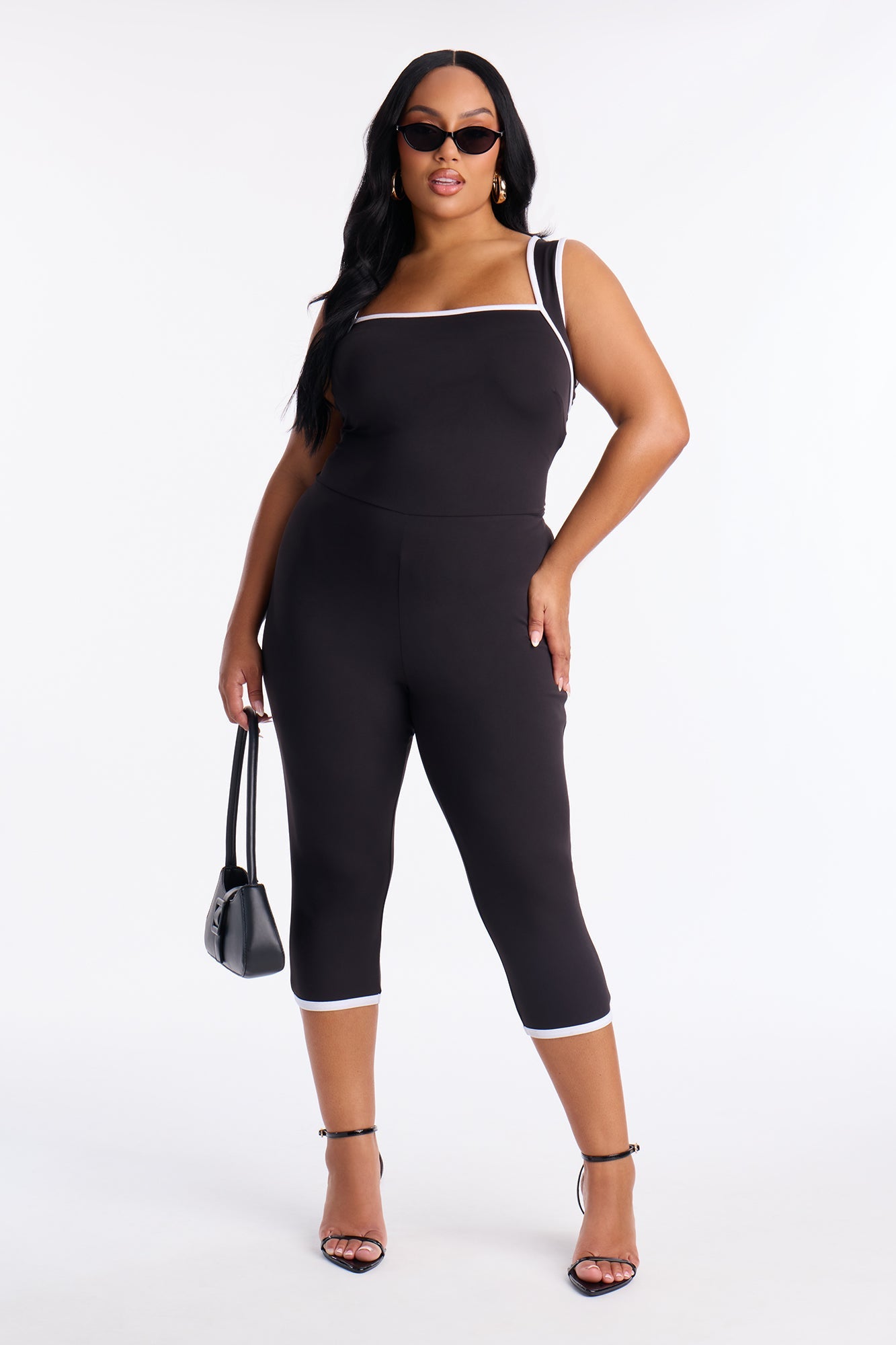 Easy Days Capri Jumpsuit - Black/White