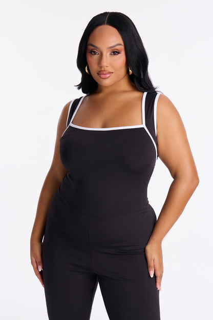 Easy Days Capri Jumpsuit - Black/White