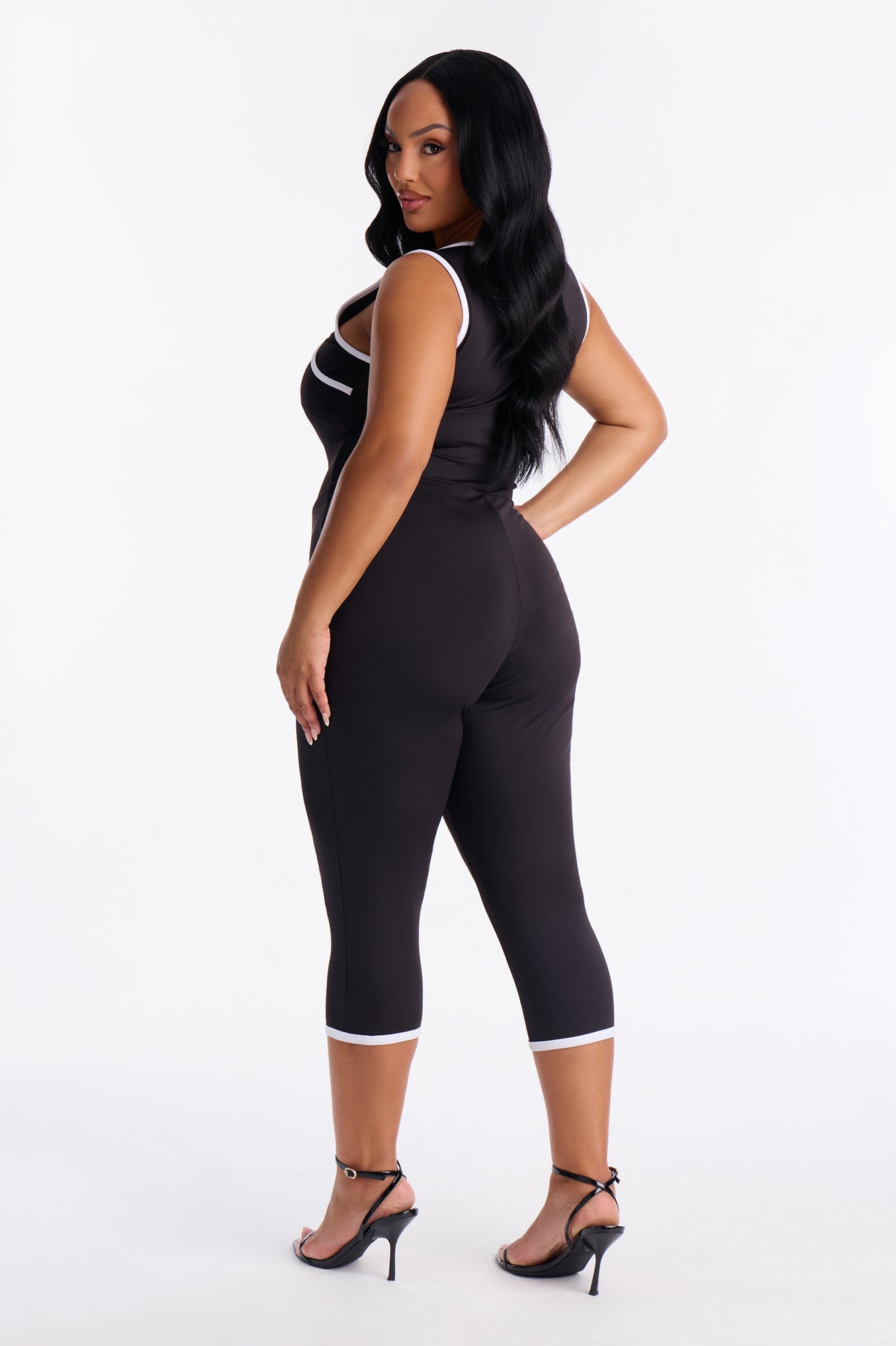 Easy Days Capri Jumpsuit - Black/White