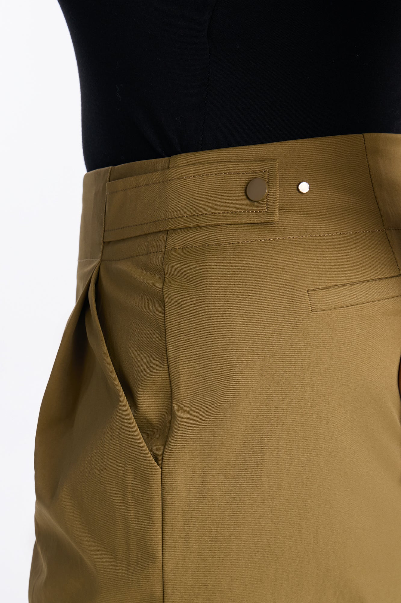 Cami Wide Leg Brushed Twill Pant 32″ - Olive