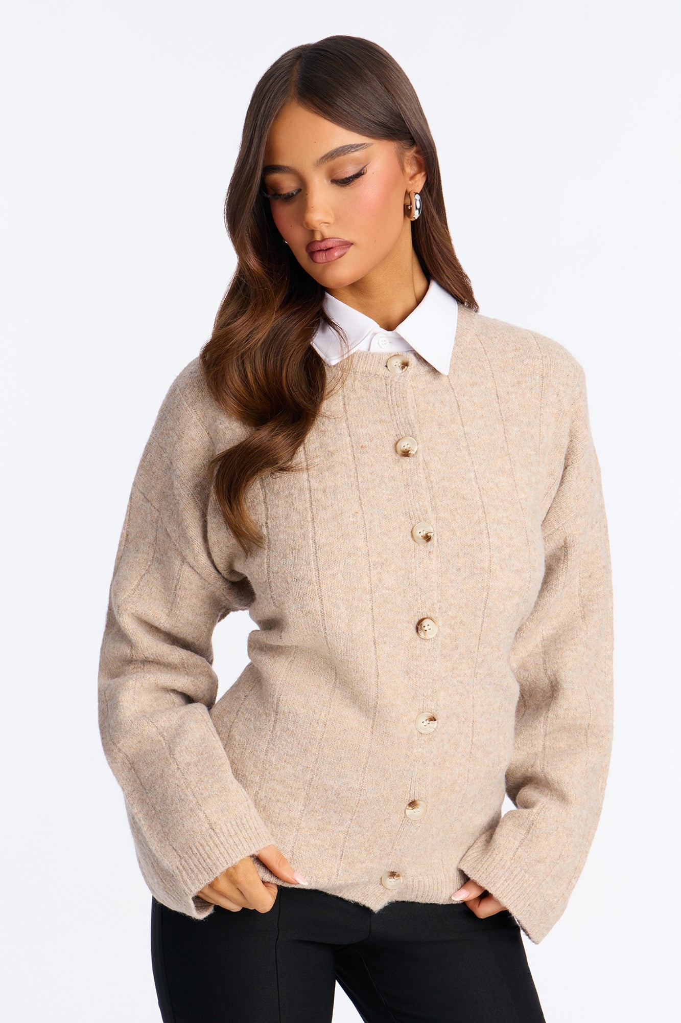 Stuck In A Dream Oversized Cardigan - Oatmeal