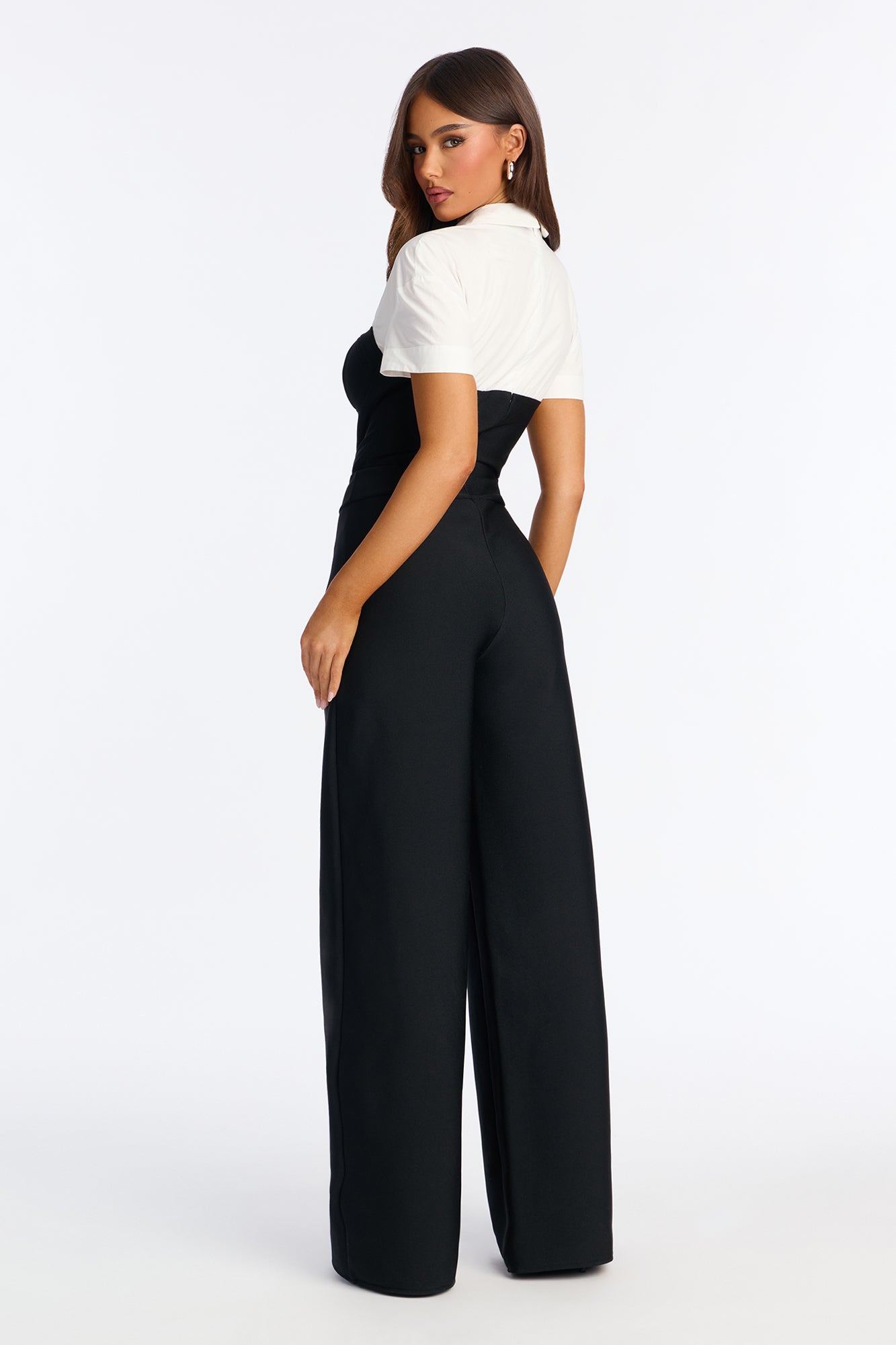 Brenda Bandage Wide Leg Jumpsuit - Black