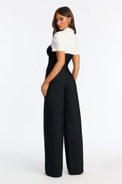 Brenda Bandage Wide Leg Jumpsuit - Black