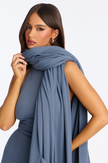 Breanna 2 Piece Wide Leg Jumpsuit And Wrap Set - Charcoal
