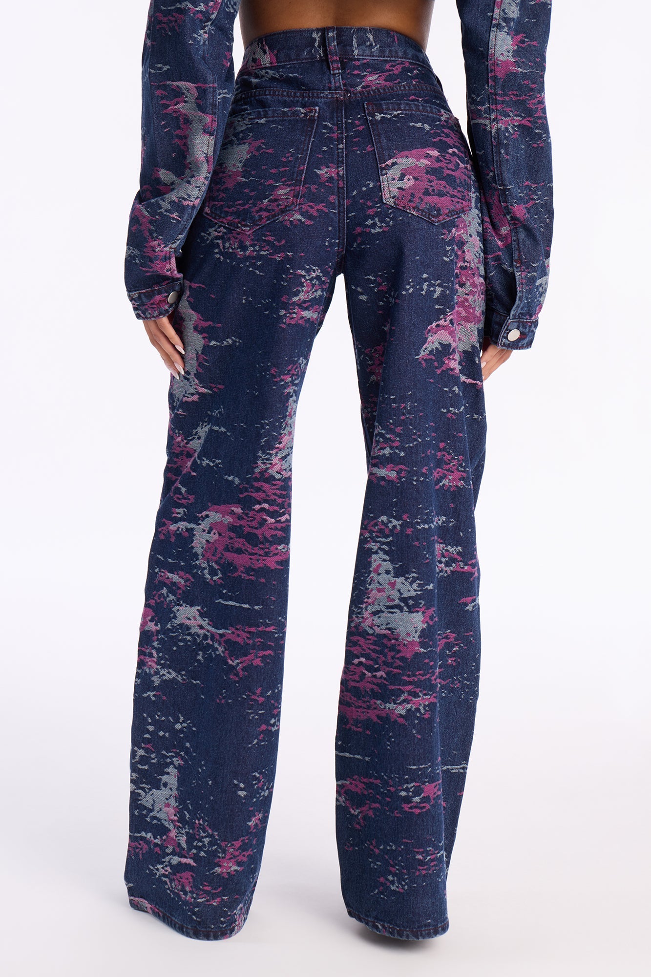 Whimsical Jacquard Jeans - Dark Wash