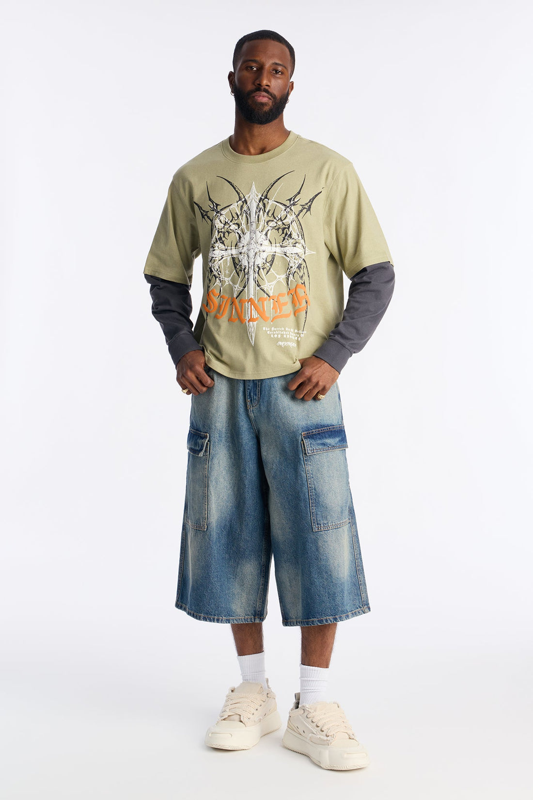 Super Baggy On Deck Cargo Denim Short - Dark Wash