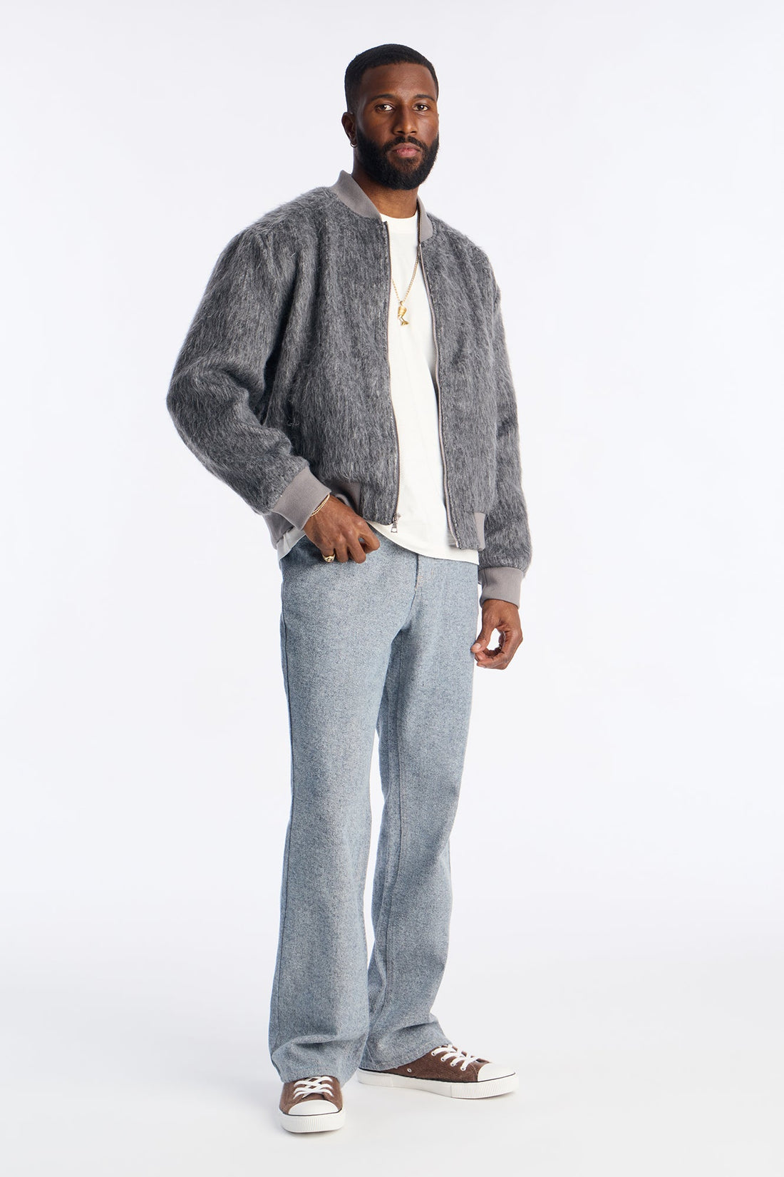 Stacked Slim Flare Alleged Denim Jean - Medium Blue Wash