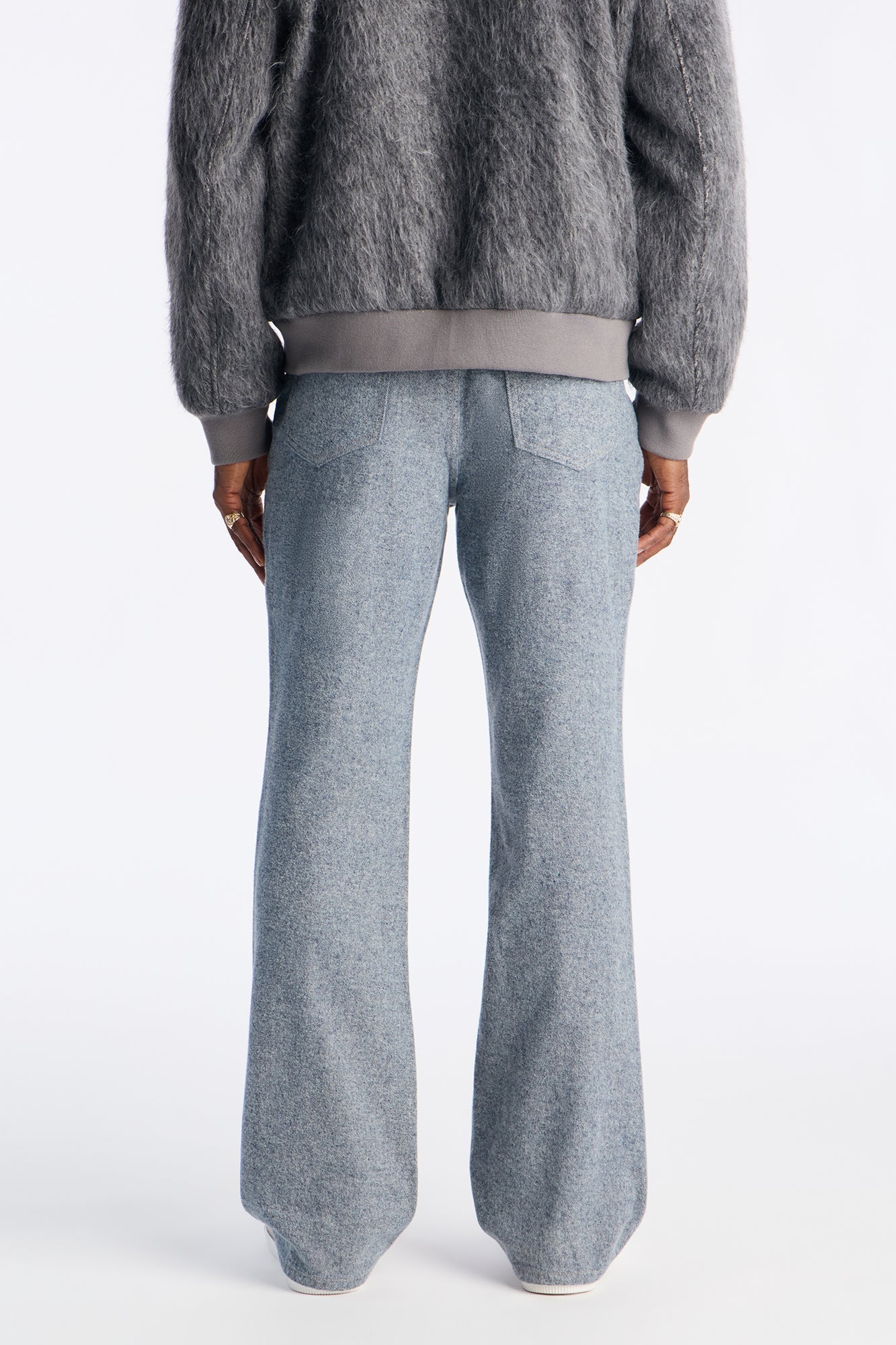 Stacked Slim Flare Alleged Denim Jean - Medium Blue Wash