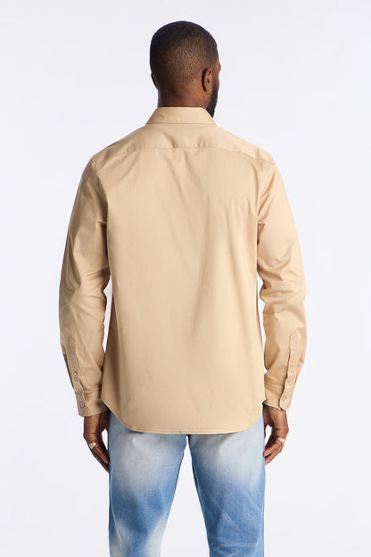 Luxe Stretch Dress Shirt - Tan