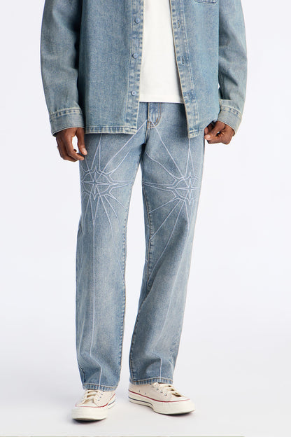 Straight Galaxy Star Jean - Medium Blue Wash