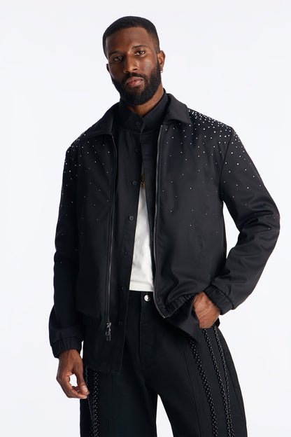 Party Ready Rhinestone Jacket - Black