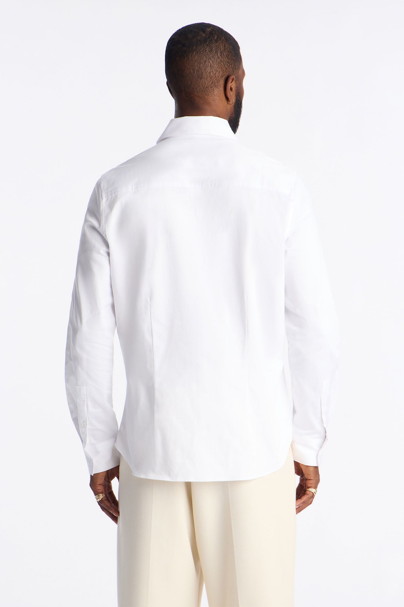 Slim Lumina Freedom Tuxedo Shirt - White