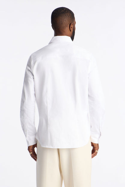 Slim Lumina Freedom Tuxedo Shirt - White