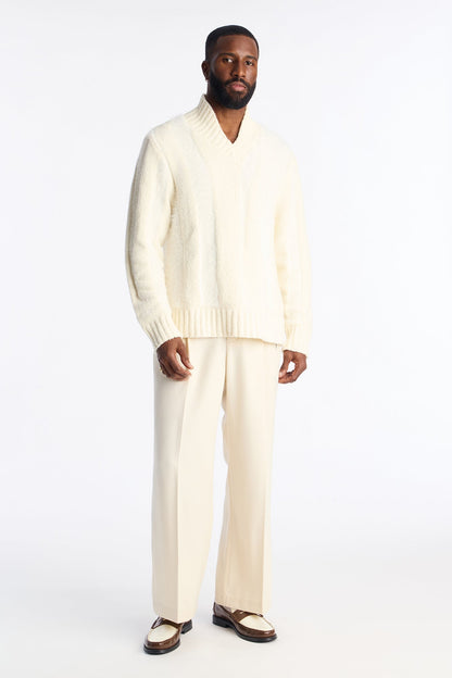 Relaxed Fordham Heights Textured Media Sweater - Off White