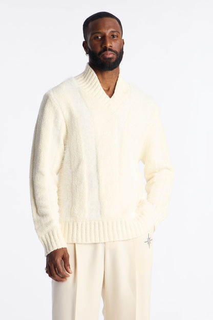 Relaxed Fordham Heights Textured Media Sweater - Off White