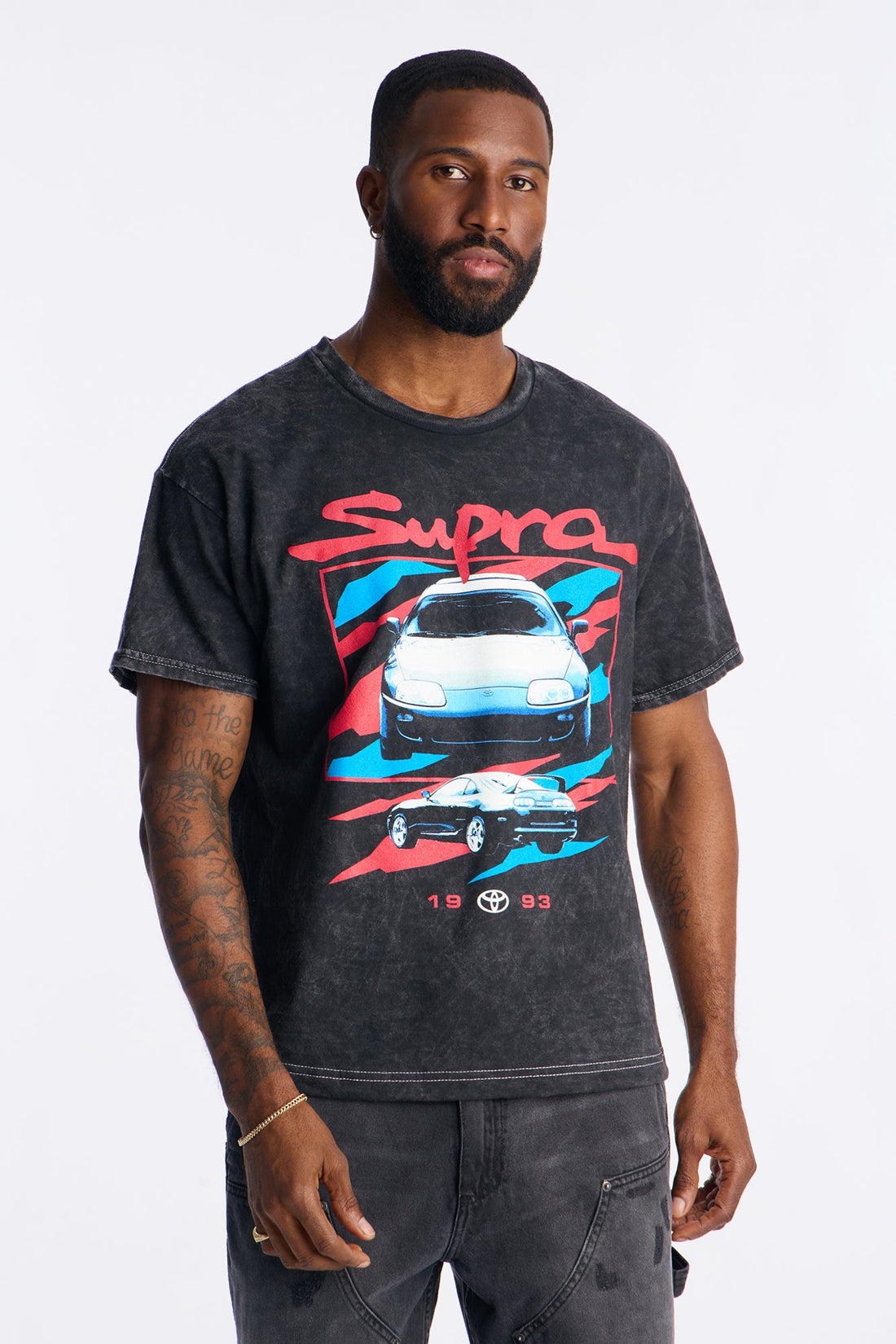 Toyota Supra Vintage Oversized Short Sleeve Tee - Black Wash