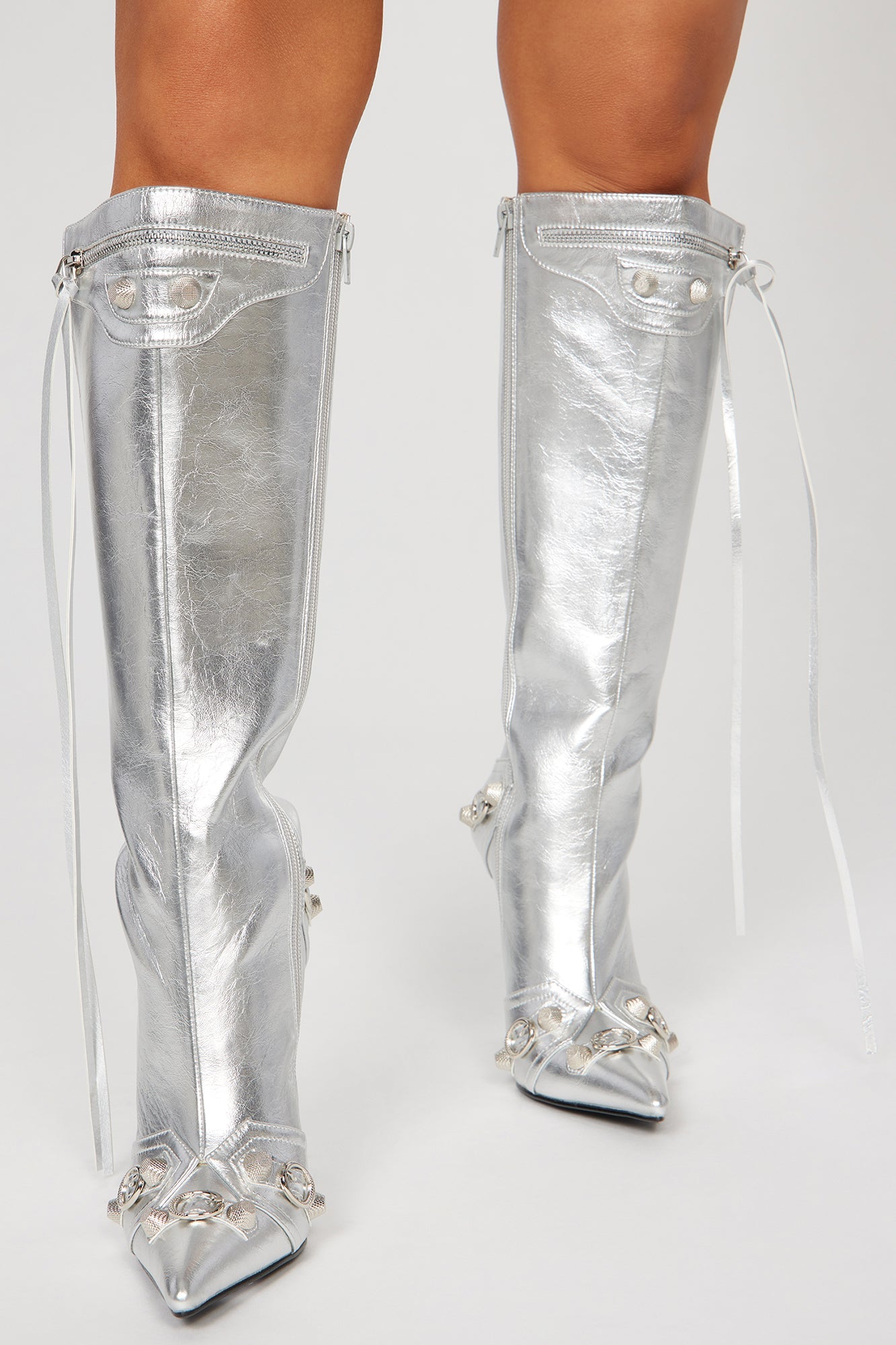 Weekend Exclusive Knee High Boots - Silver