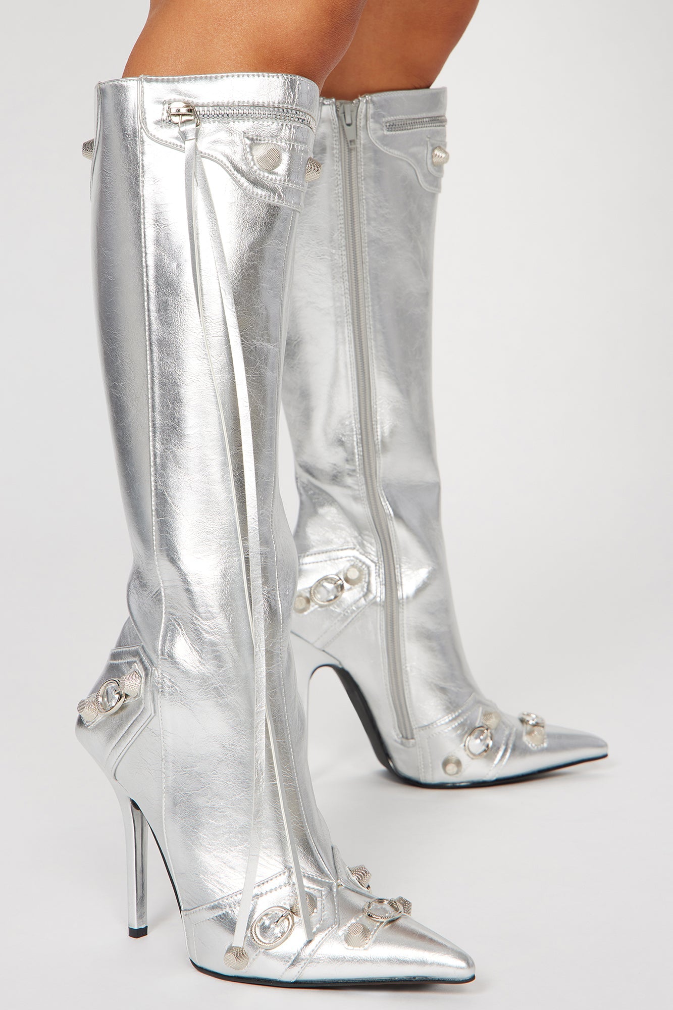 Weekend Exclusive Knee High Boots - Silver
