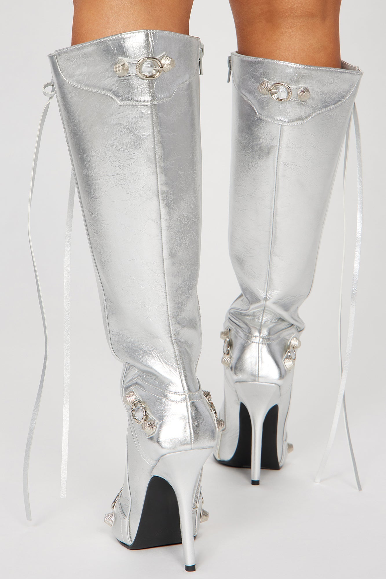 Weekend Exclusive Knee High Boots - Silver