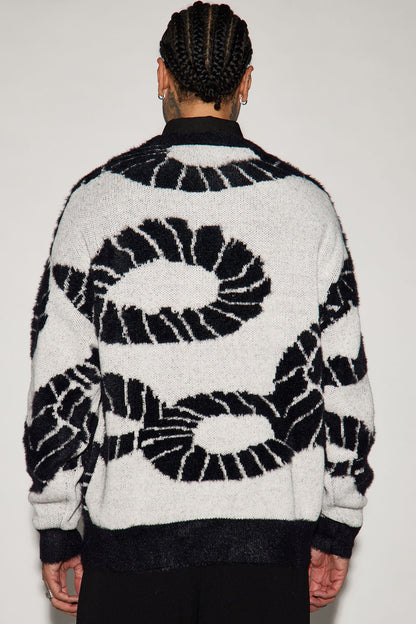 Walking A Tight Rope Mohair Sweater - Cream/combo