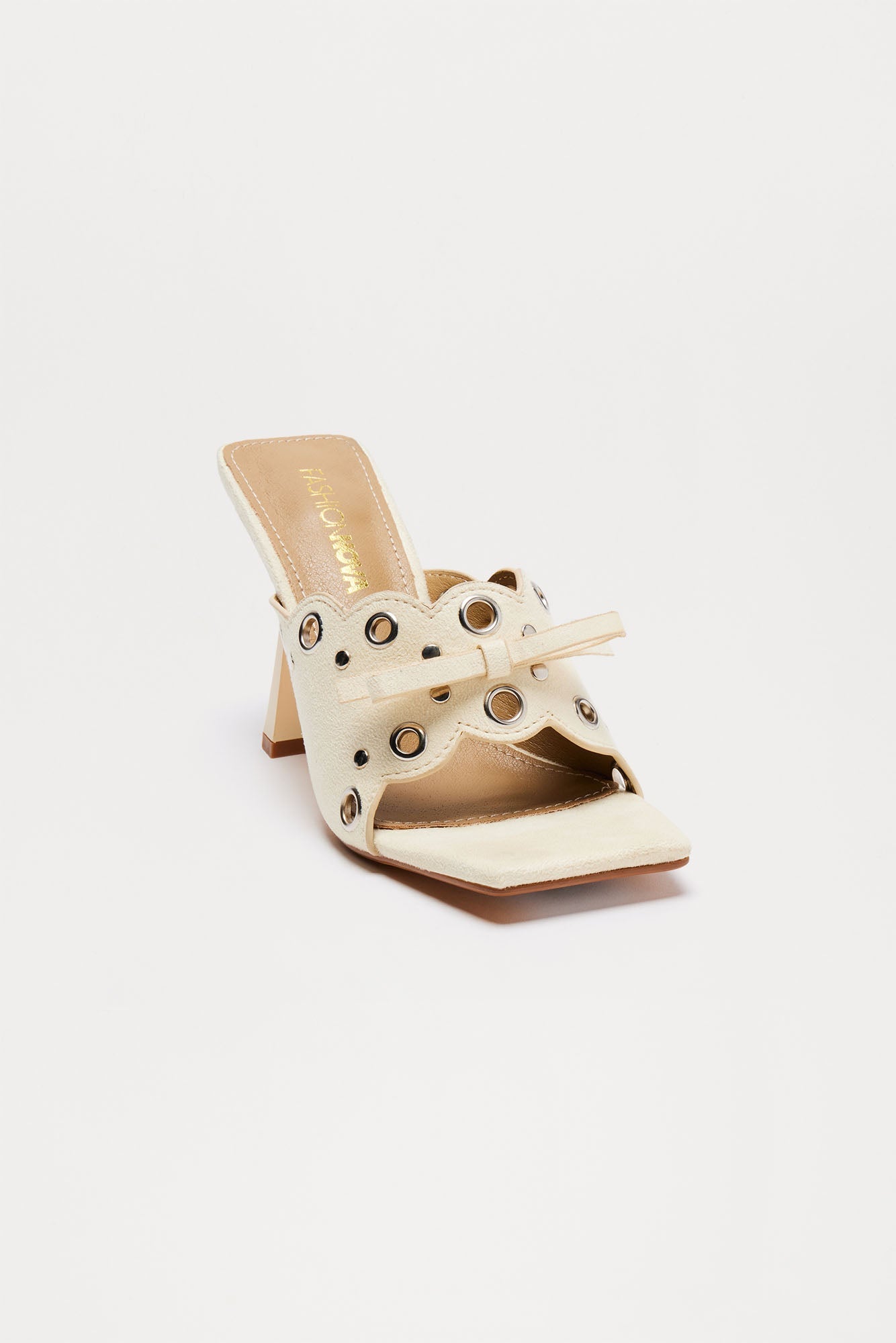 Karma Grommet Mules - Beige