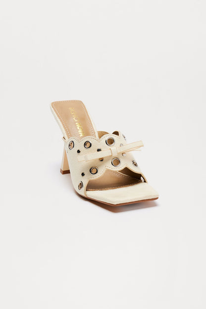 Karma Grommet Mules - Beige