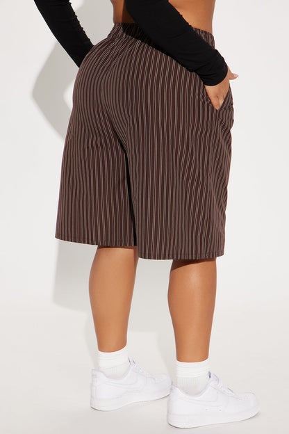 Aurora Striped Boxer Short - Chocolate