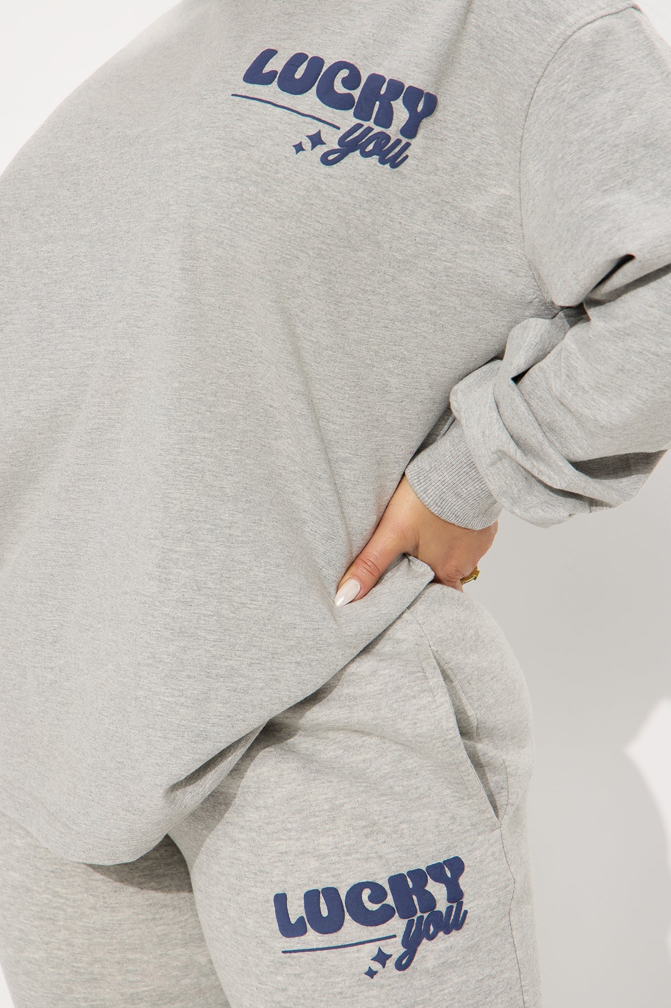 Lucky You Wide Leg Pant Set - Grey