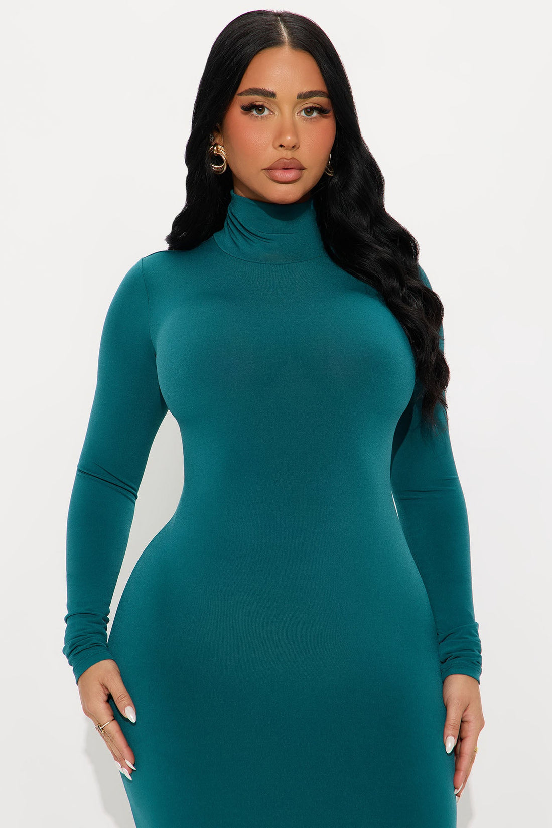 Perfect Match Long Sleeve Maxi Dress - Teal