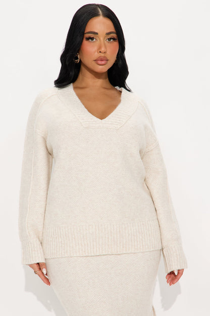 Kamila Sweater Maxi Skirt Set - Cream