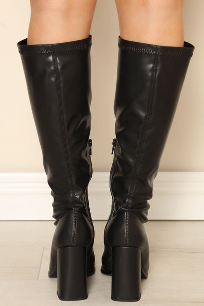 Keep Your Cool Knee High Boots - Black
