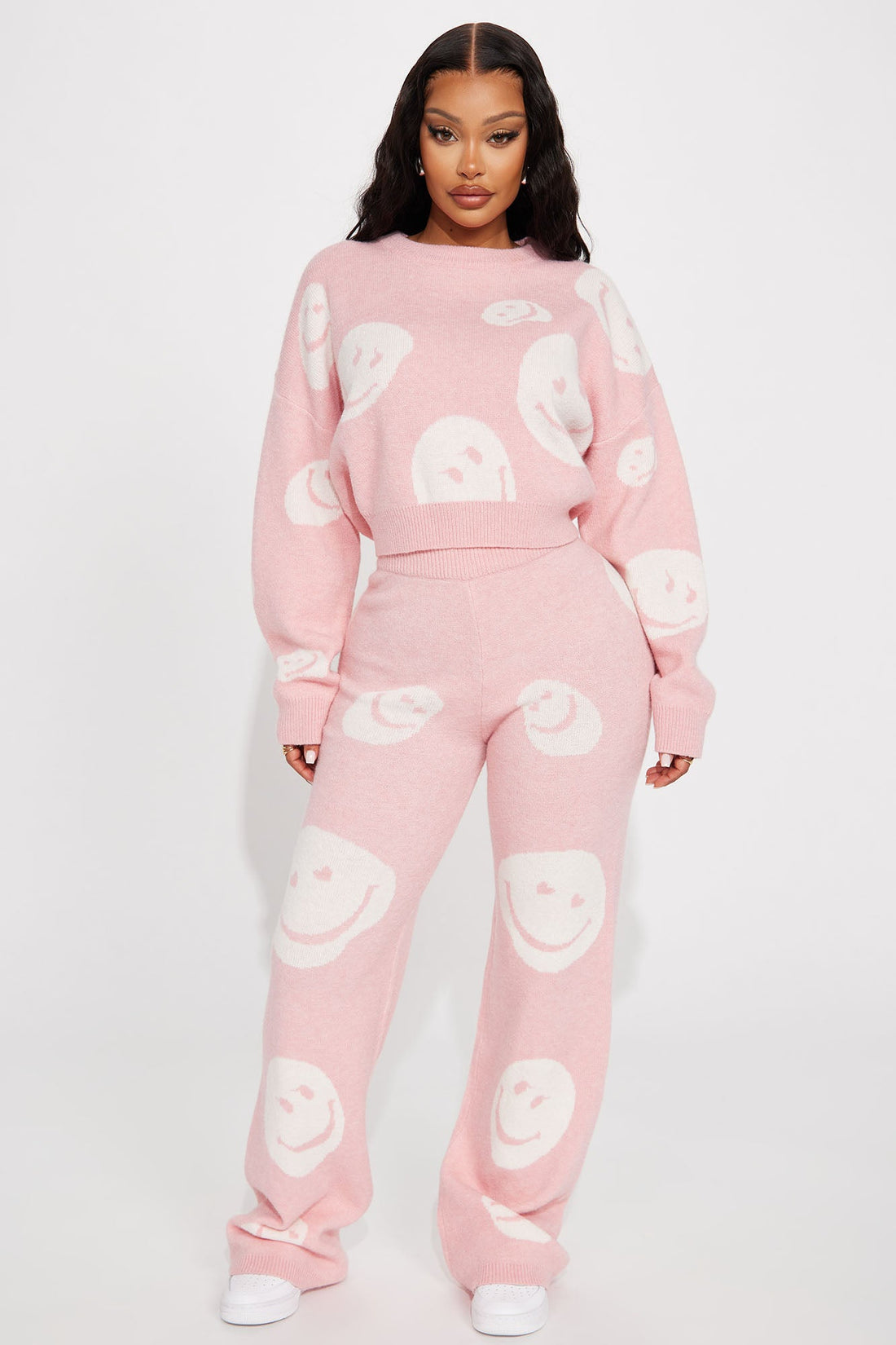 Smile For Me Sweater Pant Set - Pink