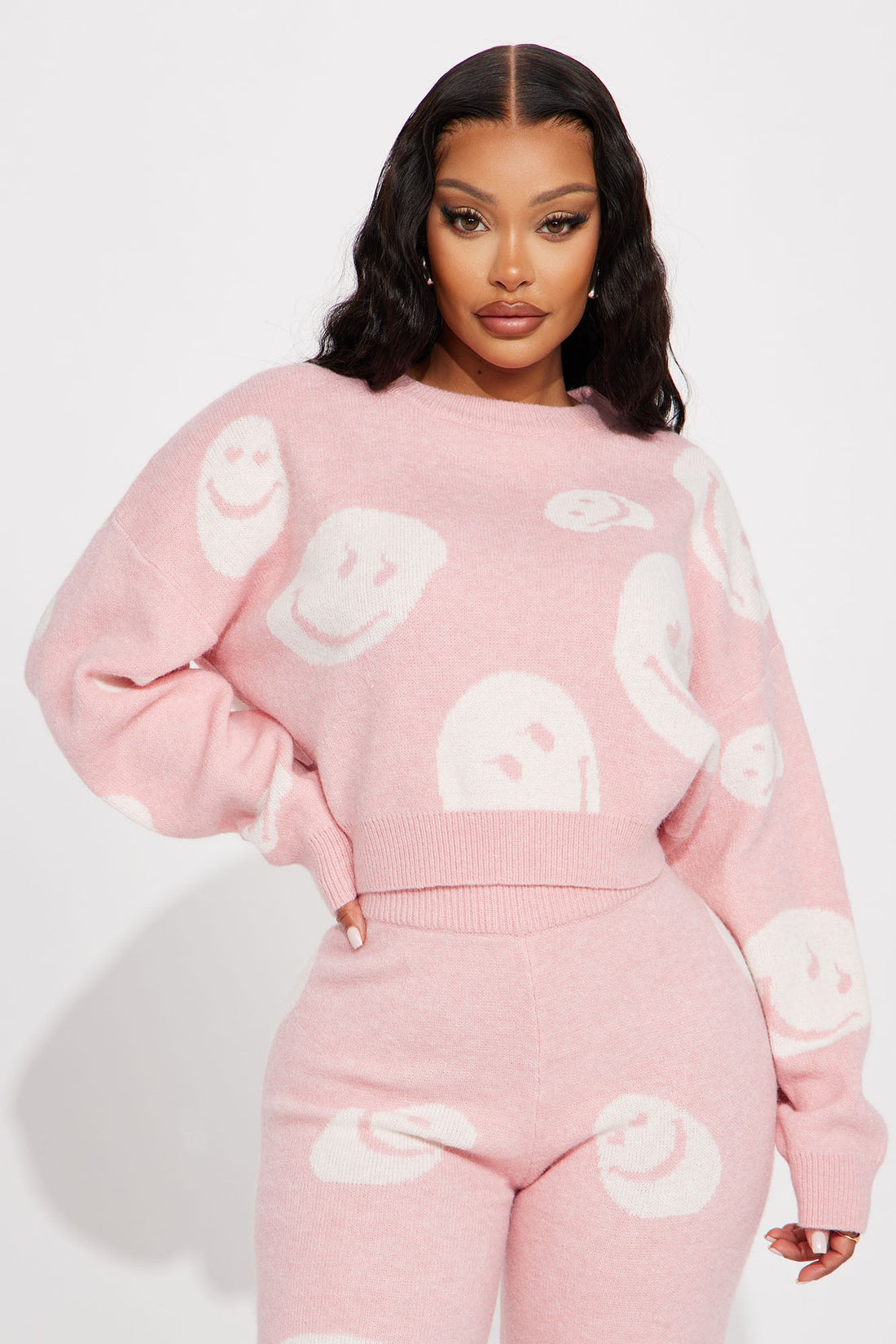 Smile For Me Sweater Pant Set - Pink