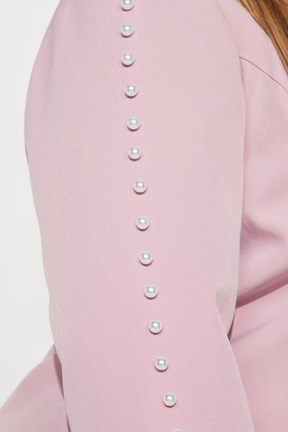 Pamela Pearl 3 Piece Blazer Pant Set - Blush