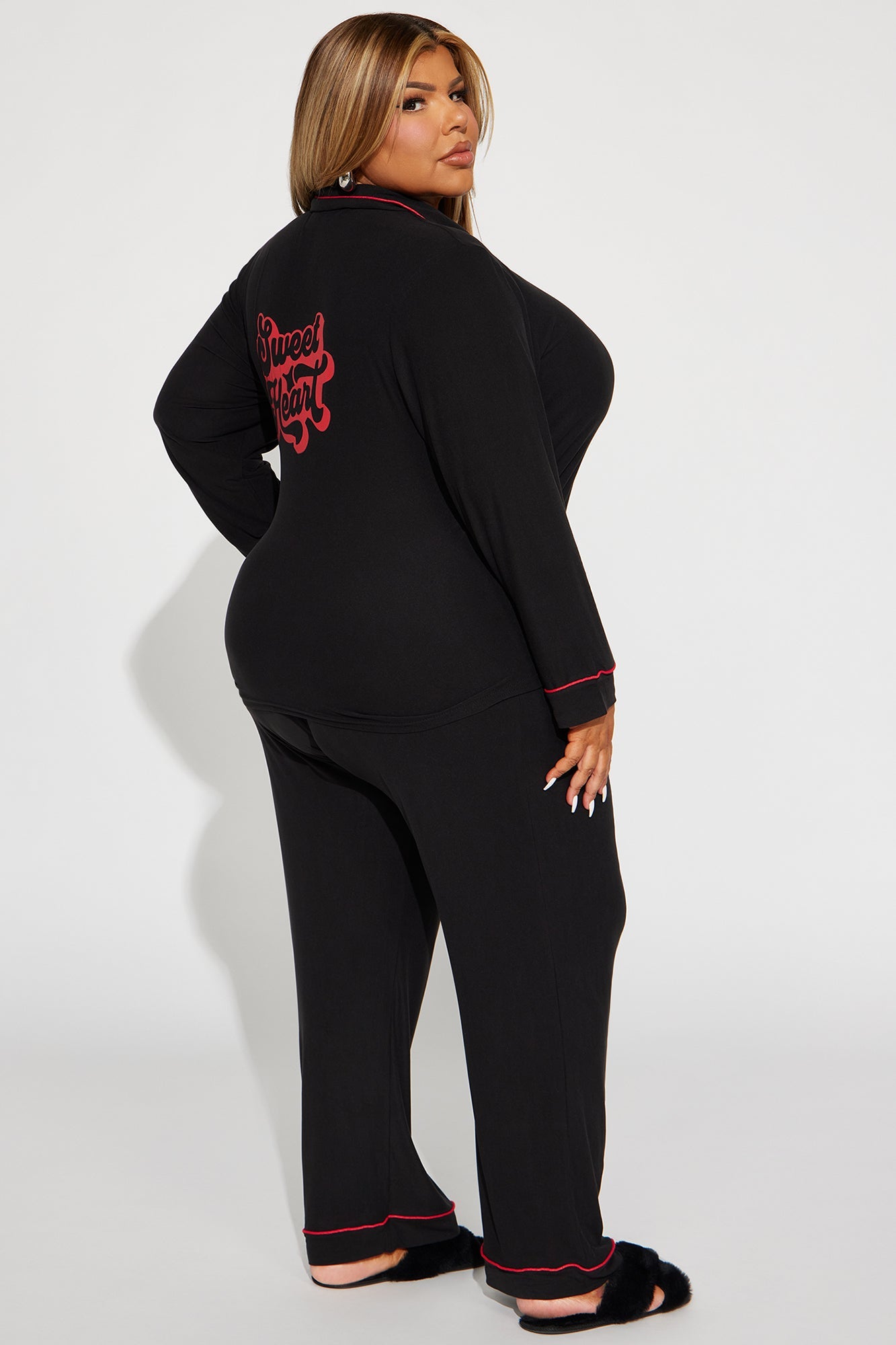 Sweet Heart PJ Pant Set - Black